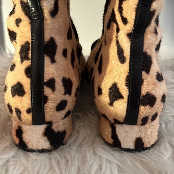Auth GUCCI Leopard Ankle Booties Boots Shoes  Size 38 1/2 - Picture 7 of 12